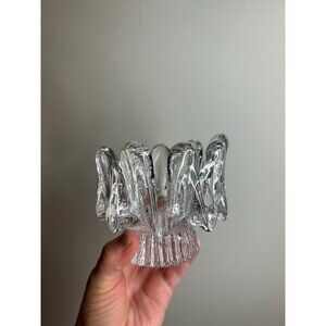 Clear glass art kosta boda candle holder tea light